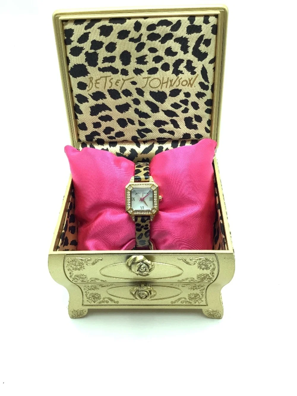 Betsey Johnson Watch Leopard Trinket Case
